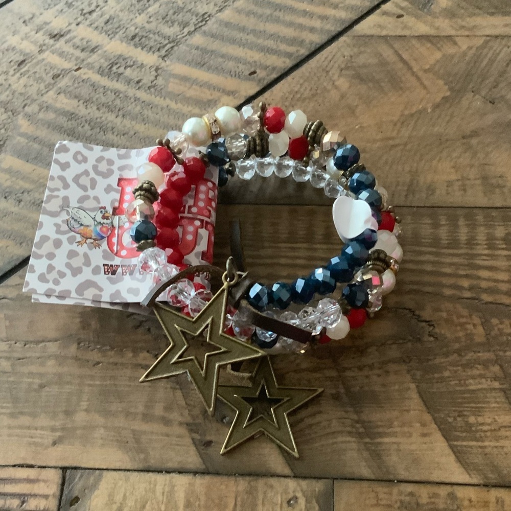 Star Bar Patriotic Star Wrap Bracelet NWT